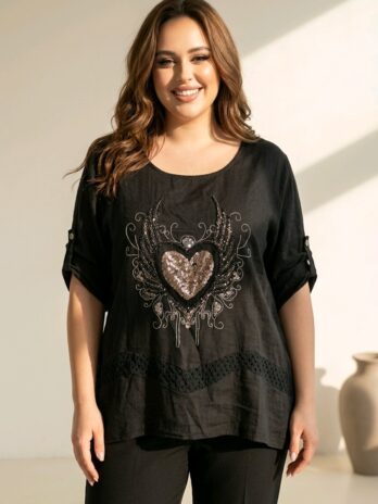 Camisa Negra Corazón