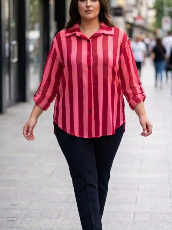 Blusa Rayas Rosa