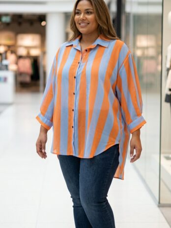 Blusa Rayas Naranja