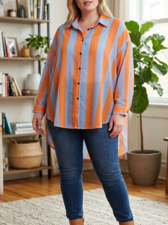 Blusa Rayas Naranja