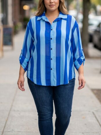 Blusa Rayas Azul